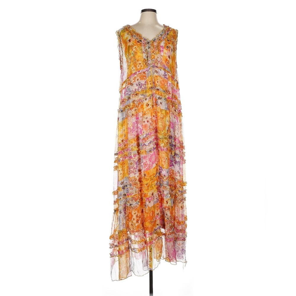 Johnny Was Multicolor Floral Maxi Dress